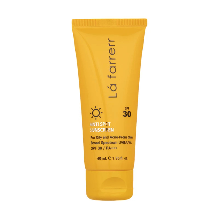 کرم ضد آفتاب بیرنگ لافارر، SPF 30، مناسب پوست چرب و آکنهدار و حجم 40 میلیلیتر، محافظت کننده در برابر اشعه UVA و UVB با PA+++، تنظیم ترشح چربی پوست، ضد جوش و آکنه، ضد لک با ماندگاری 2 ساعته